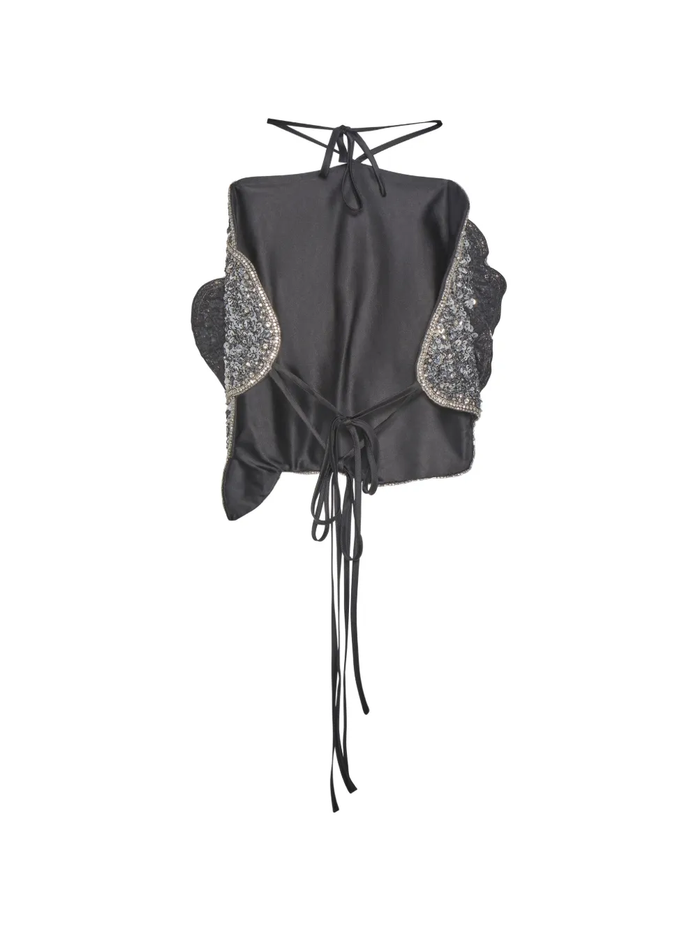 Room76 Rose-shaped Embroidered Top - Black 