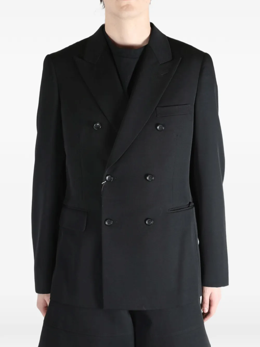  Comme Des Garçons Homme Plus Double-breasted Wool Jacket - Black 