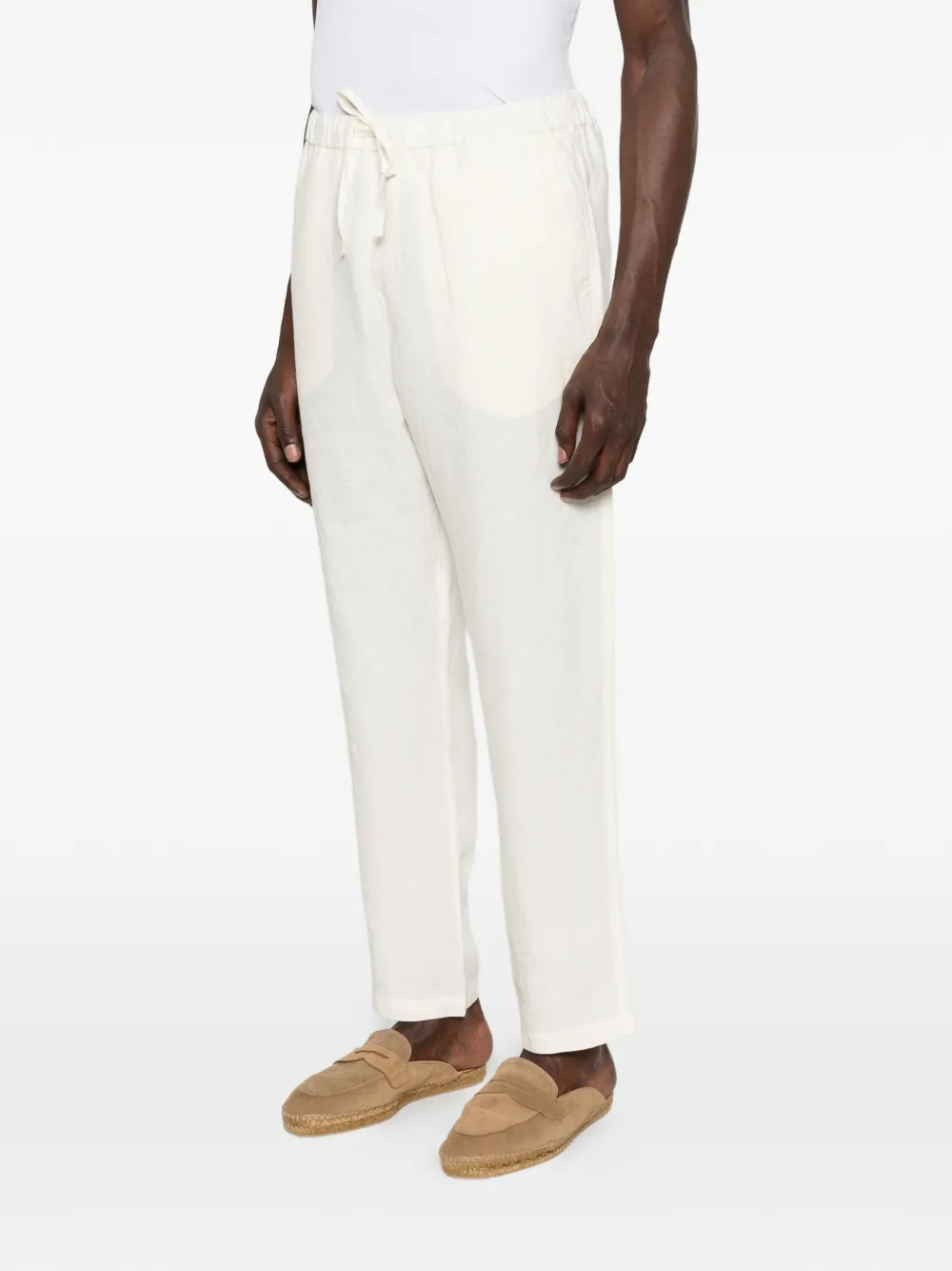 120% Lino Geruite broek Beige
