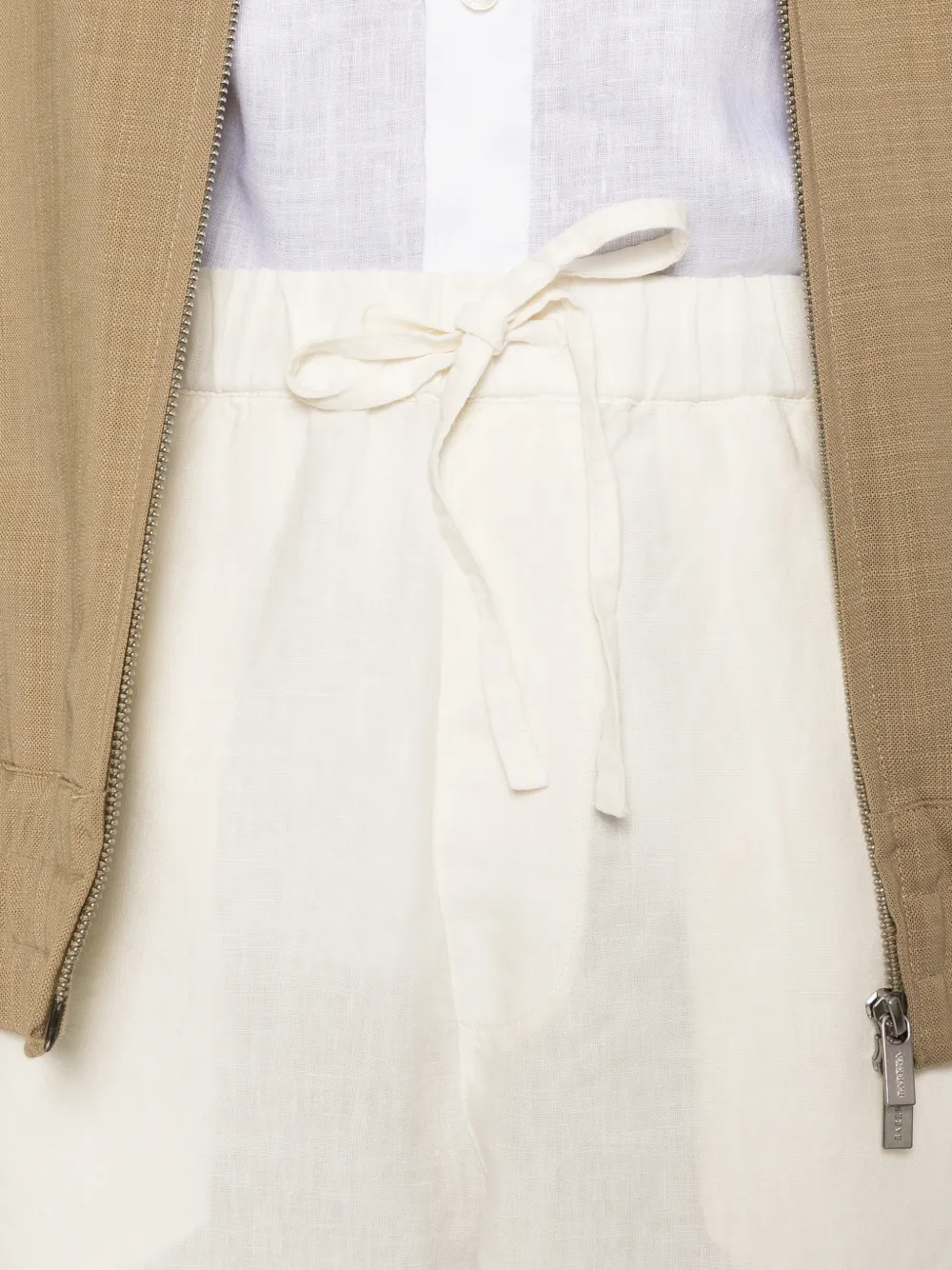 120% Lino Geruite broek Beige