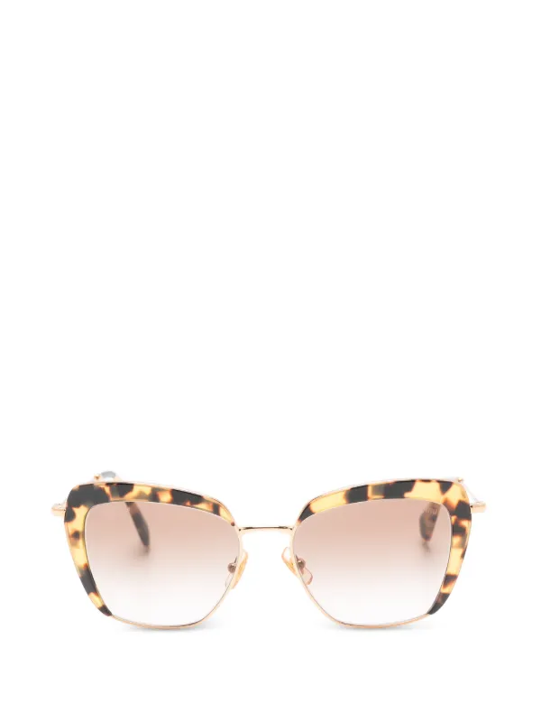 Miu Miu Pre-owned 2010s Cat-eye Sunglasses in Gold