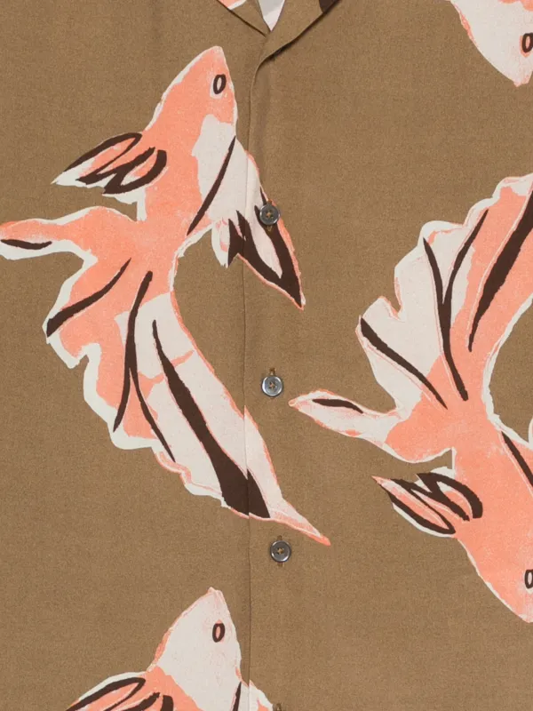 Paul Smith Fish Print Shirt | Brown | FARFETCH TH