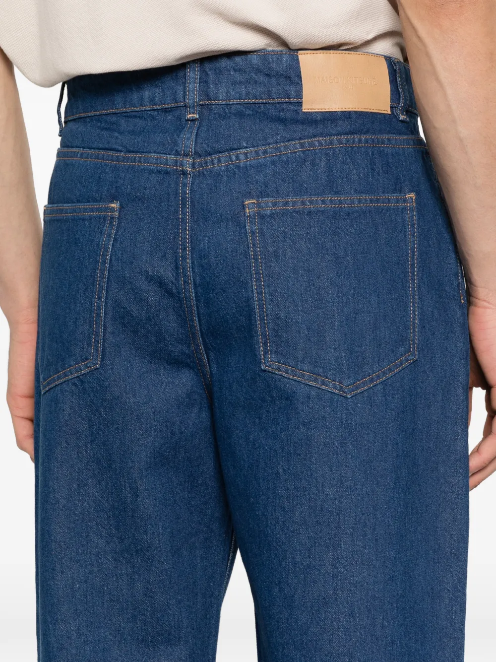 Maison Kitsuné Jeans met knoopsluiting Blauw