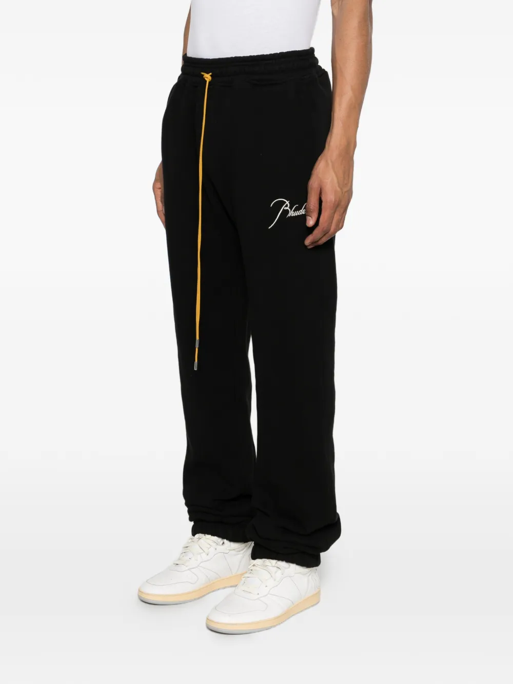  Rhude Drawstring Script Logo Trousers - Black 