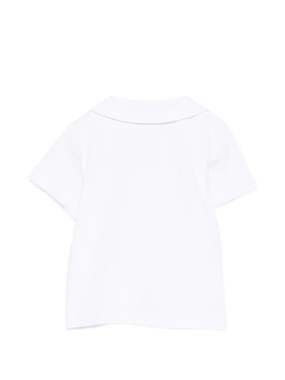 Moschino Kids Poloshirt met Peter Pan kraag en geborduurd logo Wit