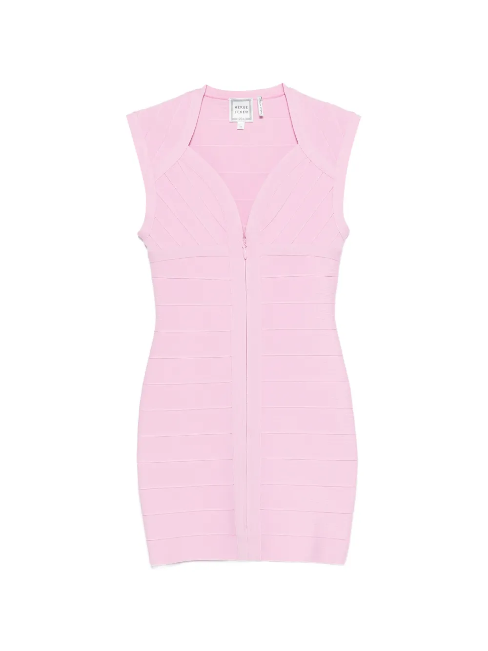 Herve Leger Abito con scollo a V - Rosa
