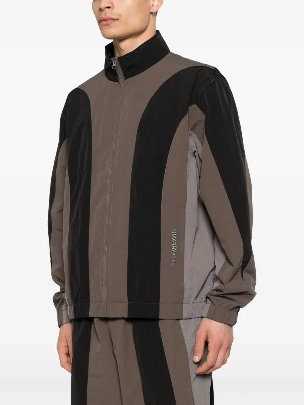  Awake Ny Colour-block Zip-up Jacket - Black 