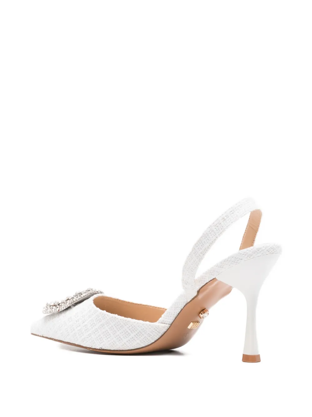  Twenty Fourhaitch Tortuga Embellished Slingback Pumps - White 