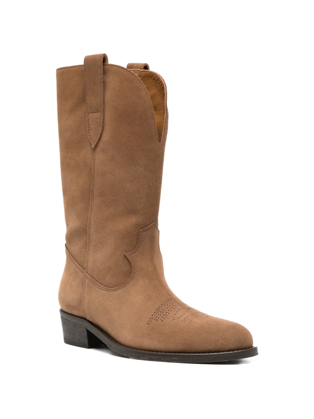 Via Roma 15 Laarzen met geperforeerde details Beige