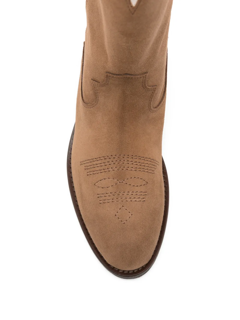 Via Roma 15 Laarzen met geperforeerde details Beige