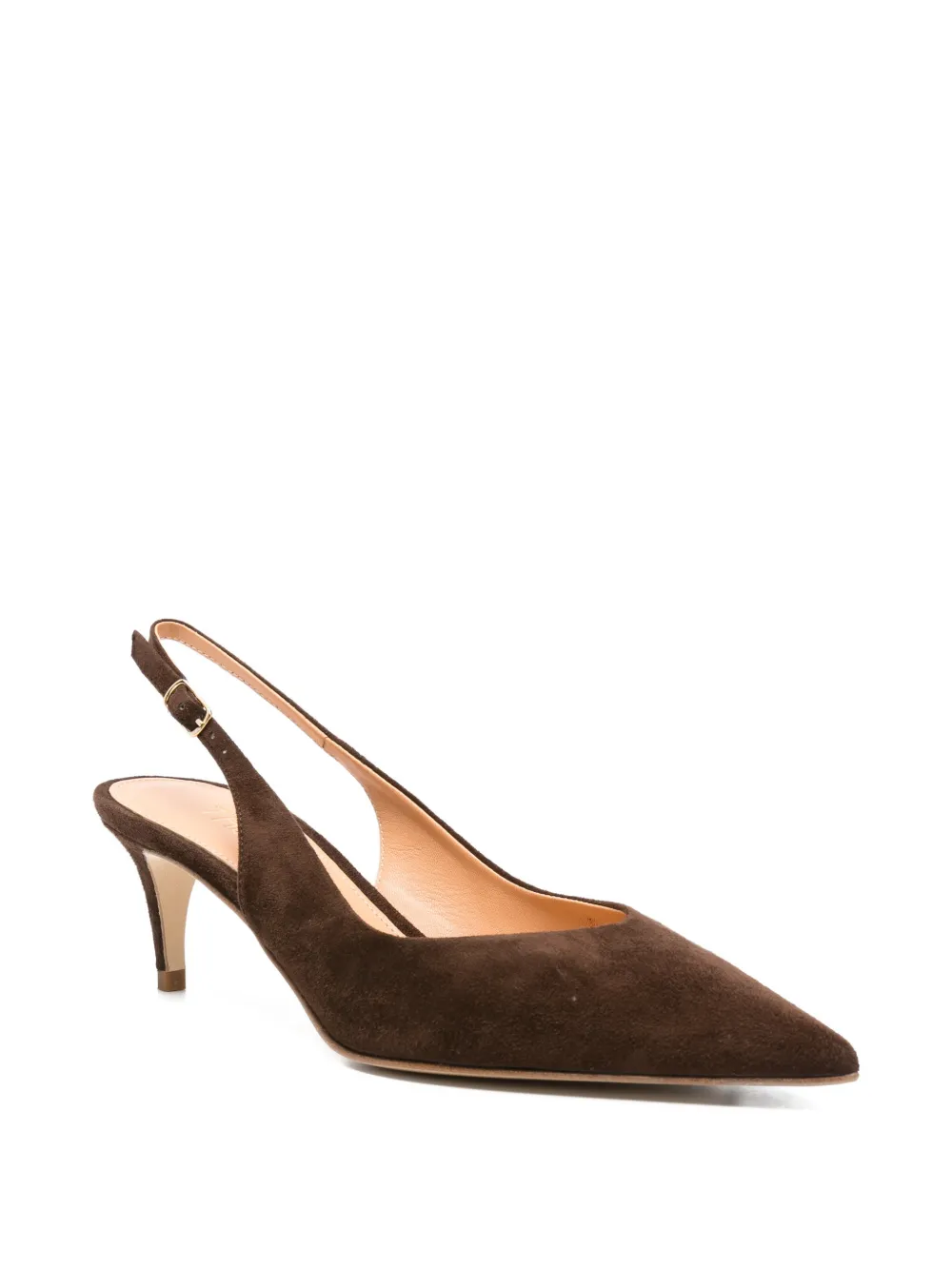 The Seller Slingback pumps met puntige neus Bruin