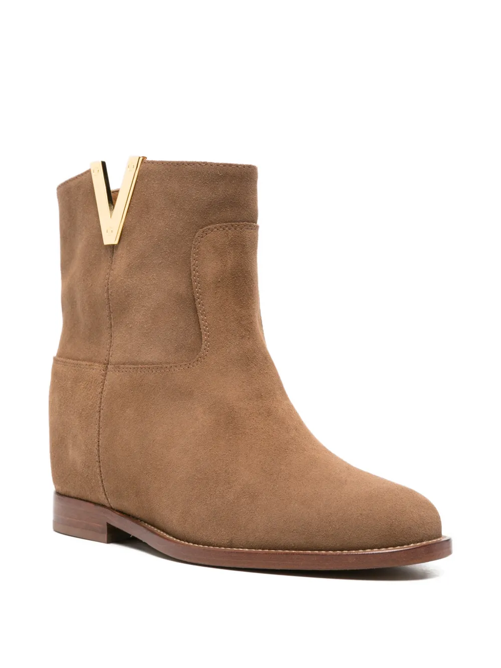 Via Roma 15 Laarzen met metalen logo Bruin