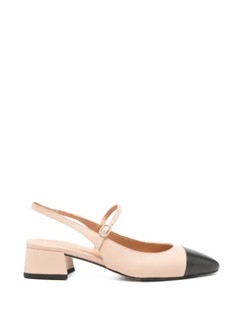 Julie Dee cap-toe slingback heeled pumps