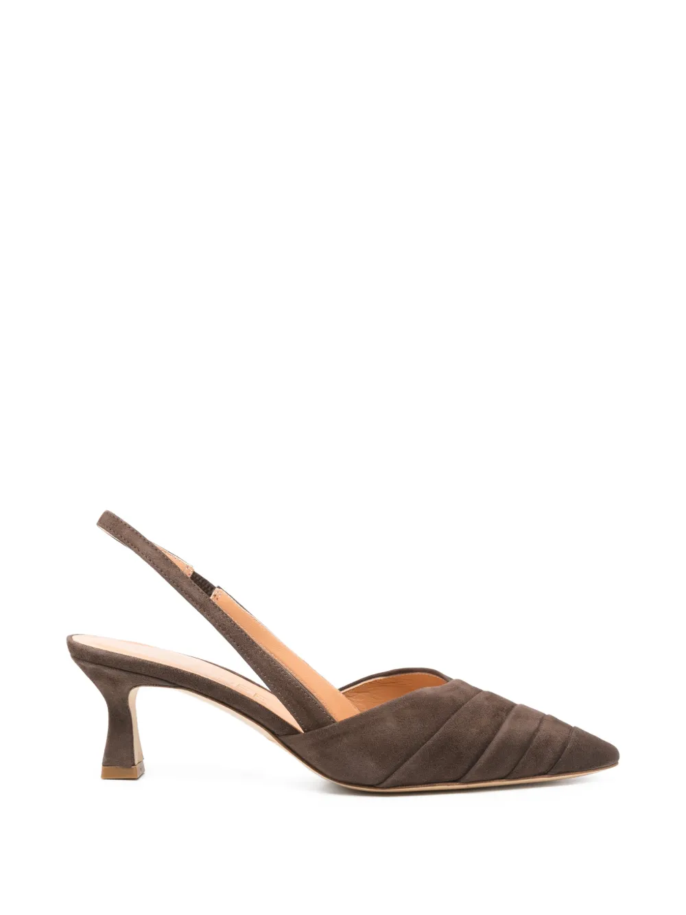 Julie Dee Geplooide slingback pumps met hak Bruin