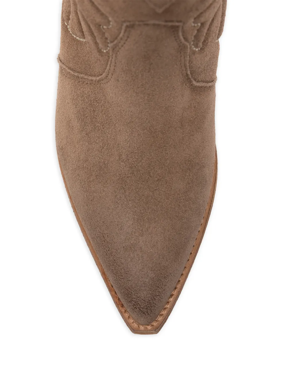 Julie Dee Laarzen met borduurwerk en puntige neus Bruin