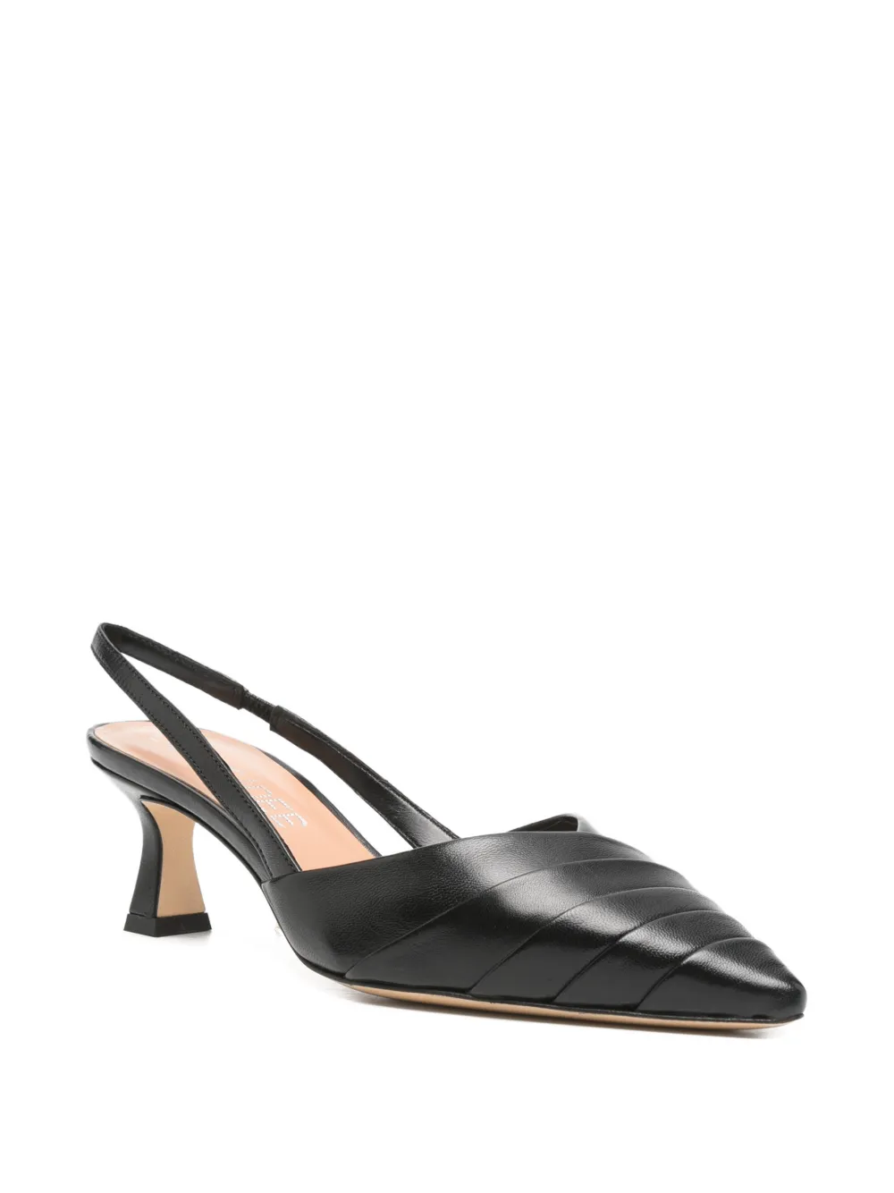 Julie Dee slingback pleated heeled pumps Zwart
