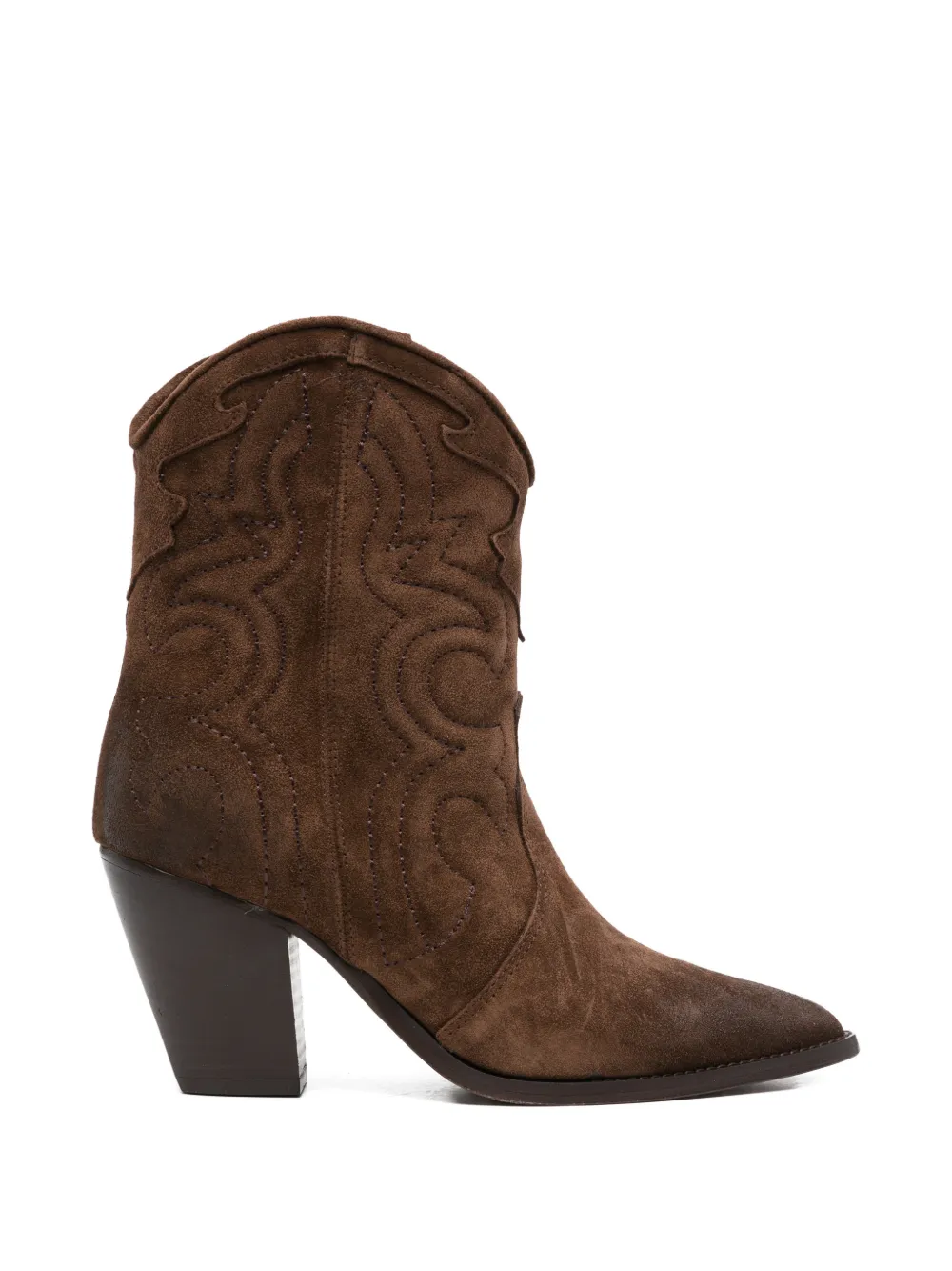 Julie Dee Patterned Boots In Brown