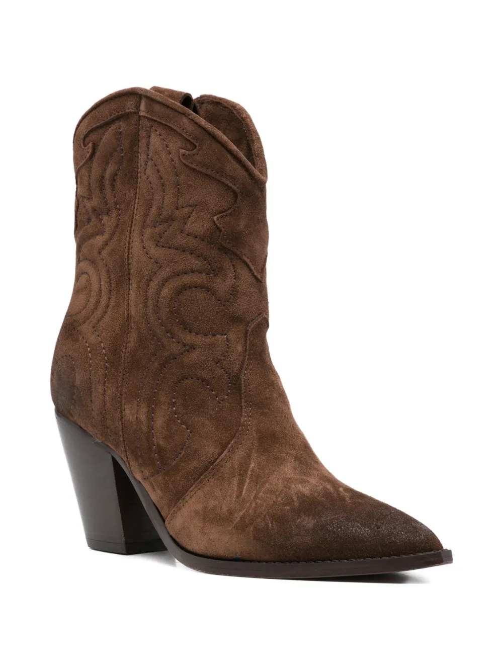 Julie Dee Patterned Boots In Brown