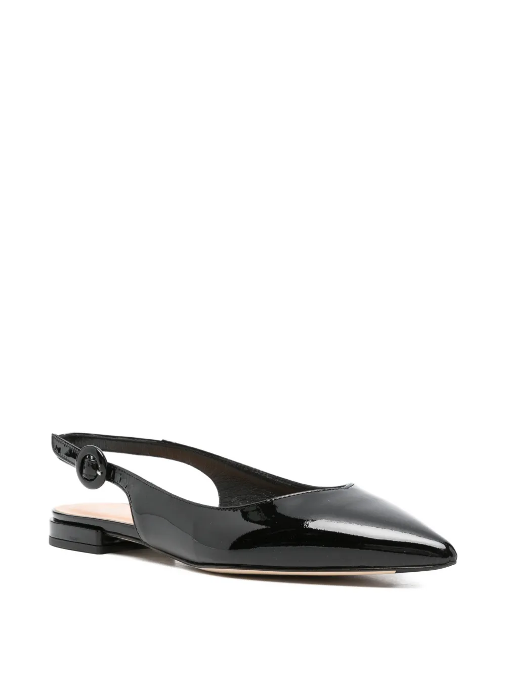 Julie Dee buckle strap ballet flats Zwart