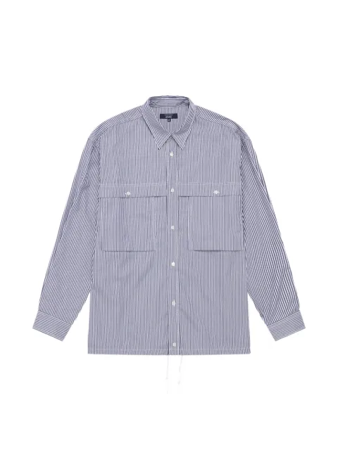 Comme des Garçons Homme camisa con motivo de rayas y con bolsillo en el pecho