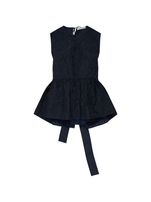 Cecilie Bahnsen Bea Cloqué Peplum Top in Blue