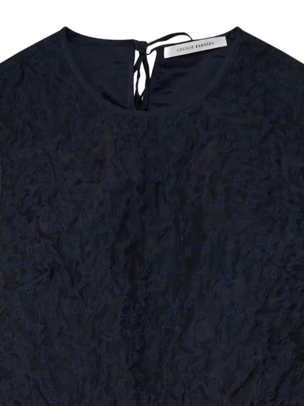 Cecilie Bahnsen Bea cloqué peplum top Blauw