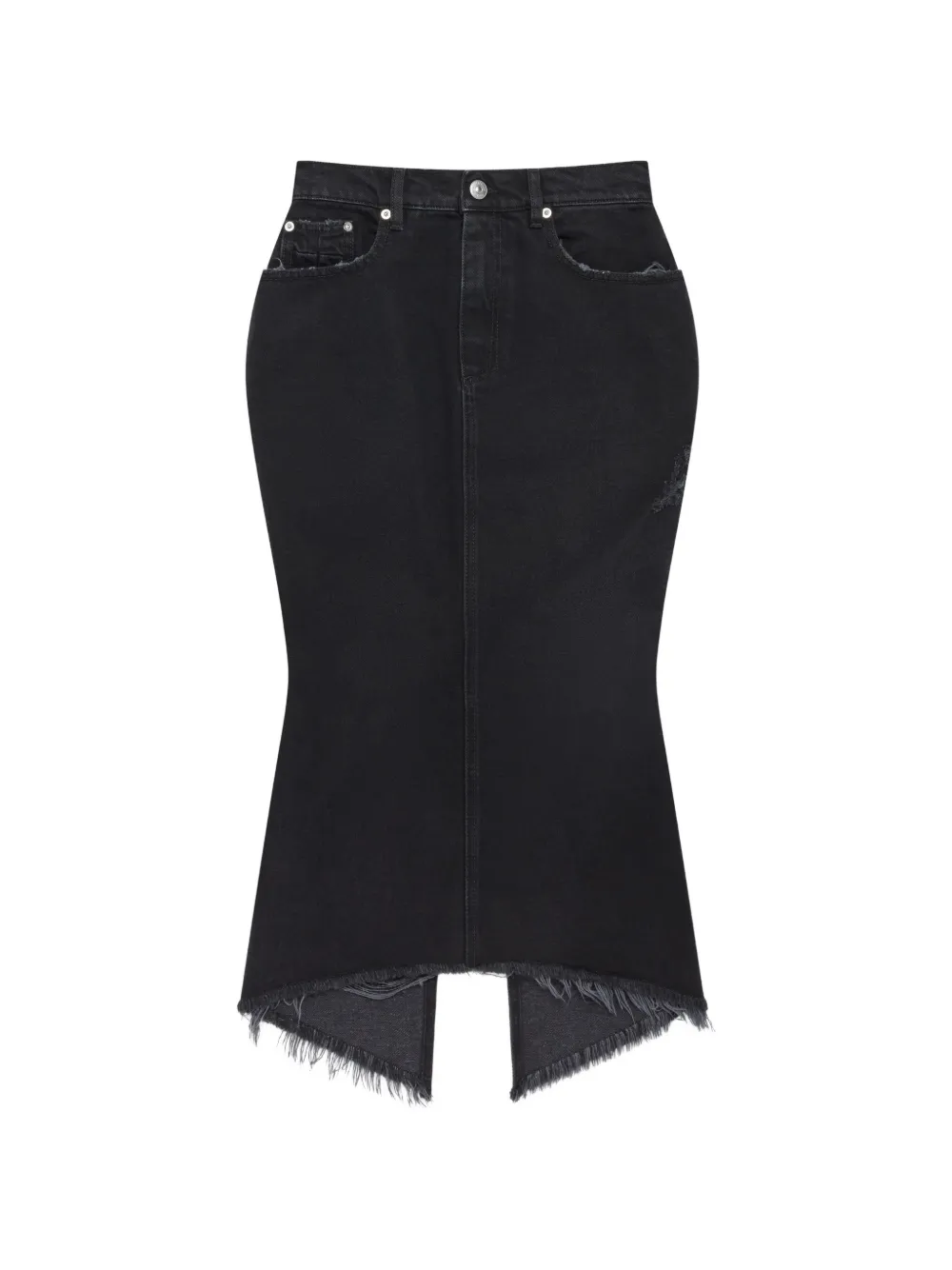 matieres fecales distressed frayed-edge skirt - Schwarz