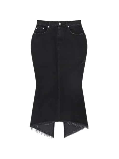 matieres fecales distressed frayed-edge skirt