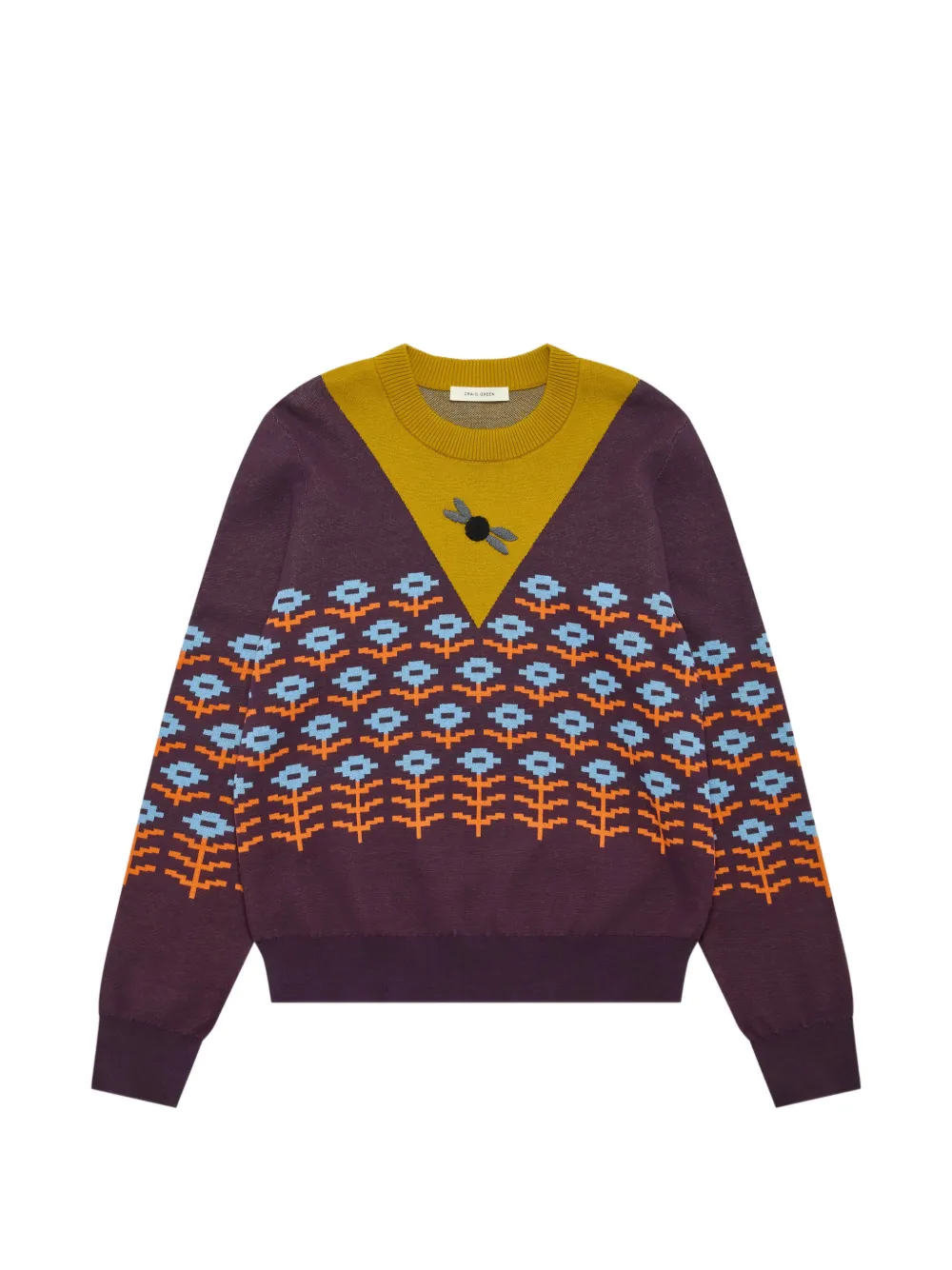 Craig Green patterned crew-neck sweater - Viola