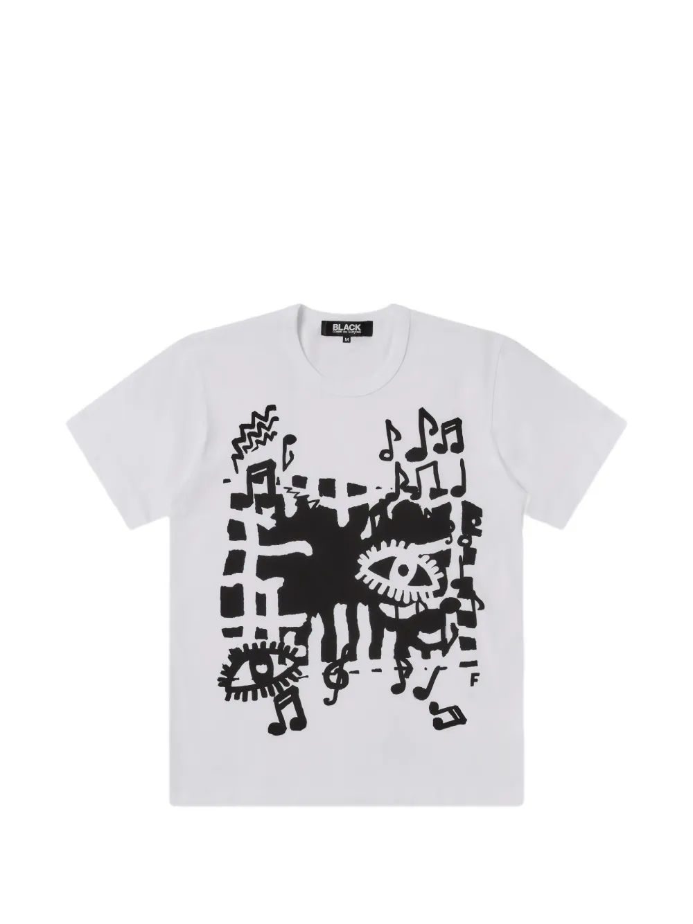 Black Comme Des Garçons graphic-print T-shirt - Bianco