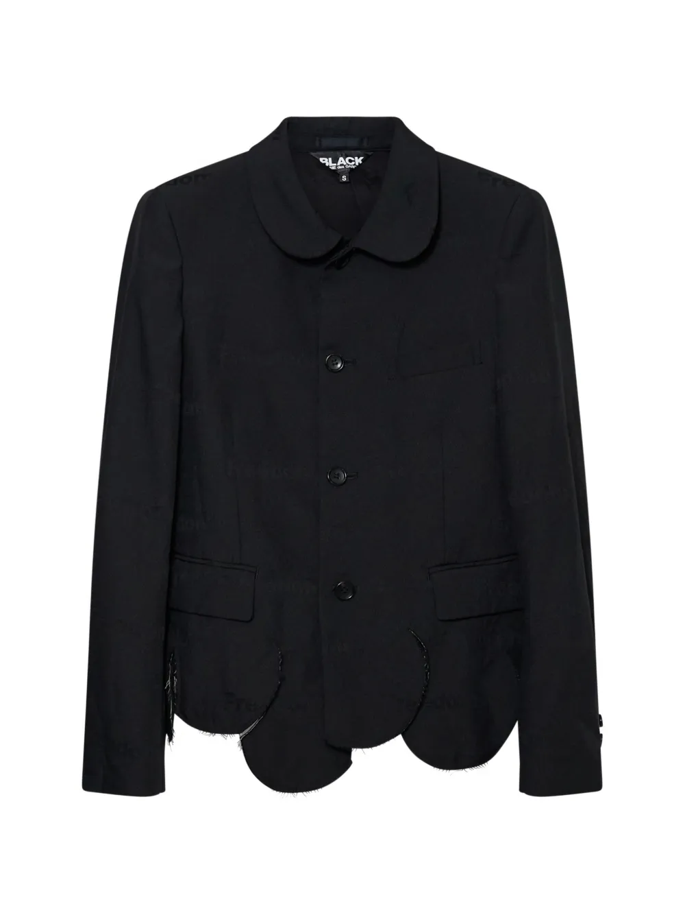 Black Comme Des Garçons scalloped-hem Peter Pan-collar jacket - Nero