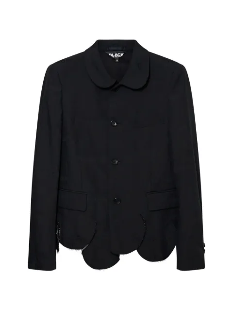 Black Comme Des Garçons scalloped-hem Peter Pan-collar jacket