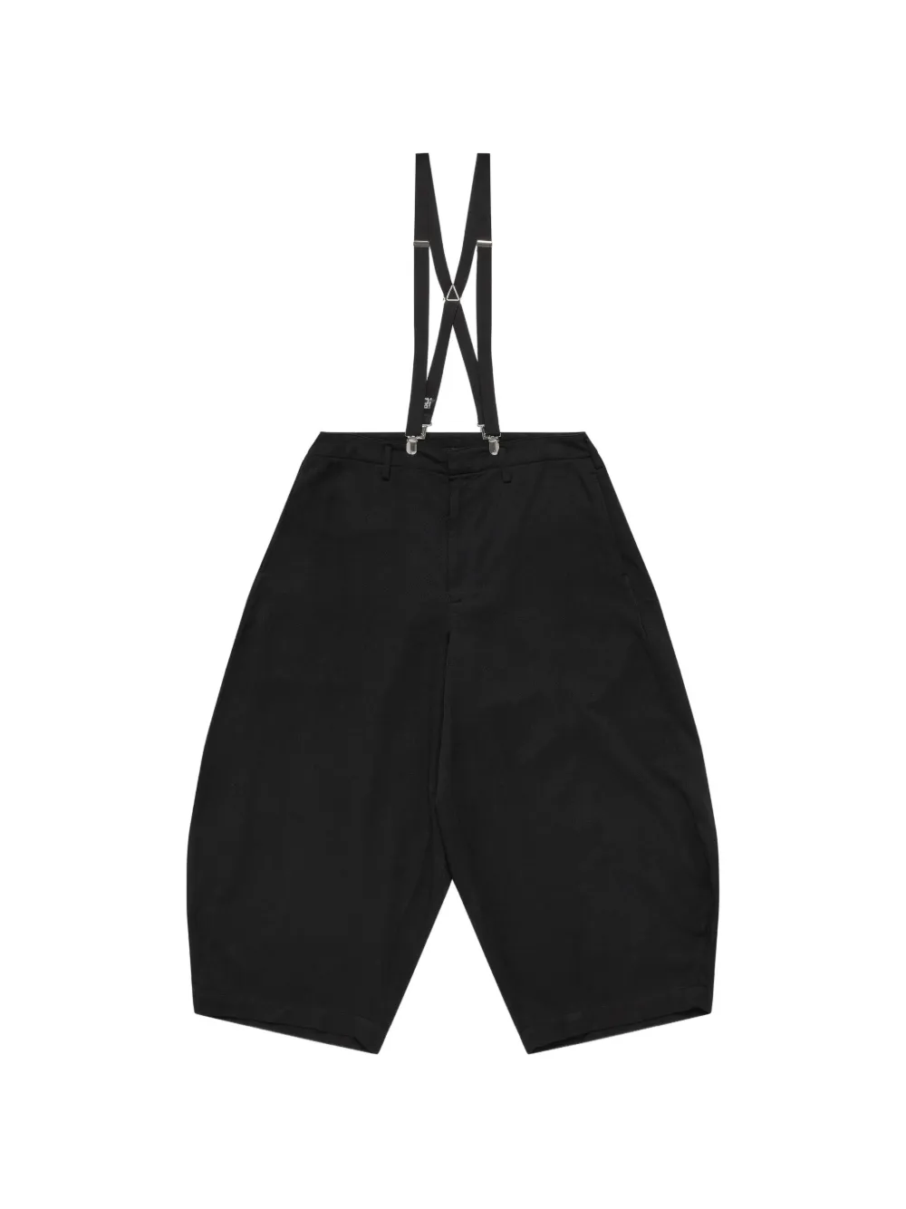 Black Comme Des Garçons suspenders cropped trousers - Nero