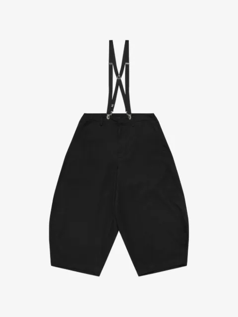 Black Comme Des Garçons suspenders cropped trousers