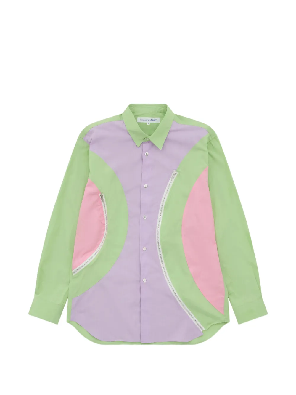 Comme Des Garçons Shirt colour-block zip-detail shirt - Green