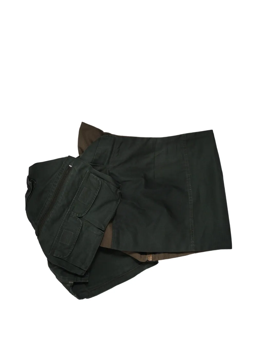ALL IN multi-pocket asymmetric skirt - Verde