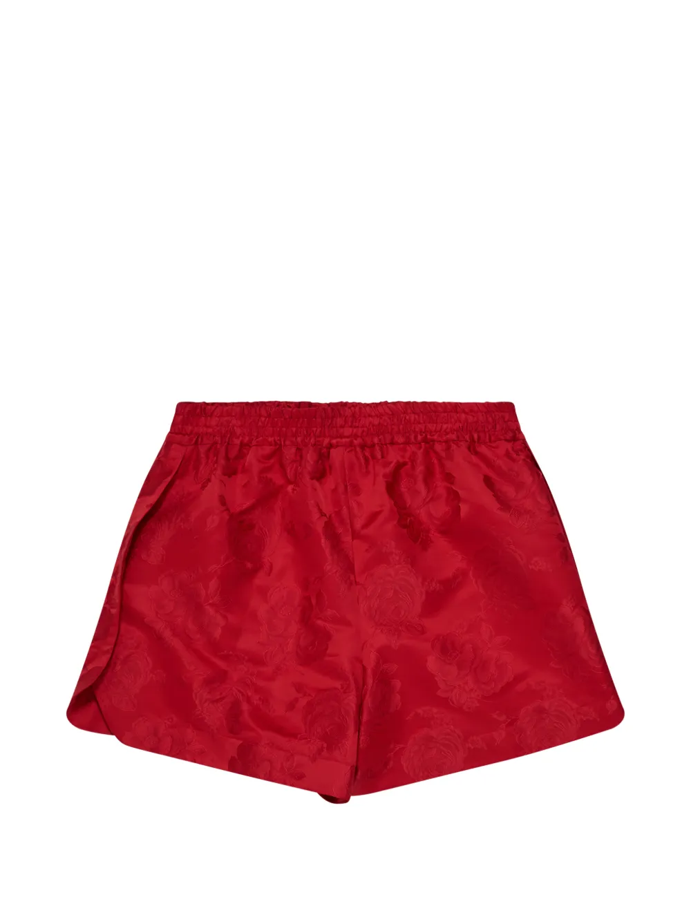 Simone Rocha floral-jacquard elasticated-waist shorts - Rosso