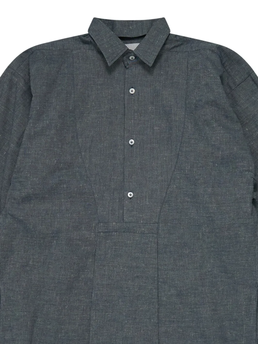  Setchu Camisa Con Pechera Plisada - Gris 