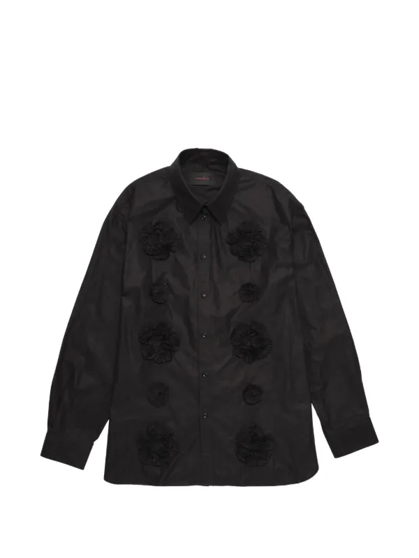 Simone Rocha Floral-appliqué Shirt in Black