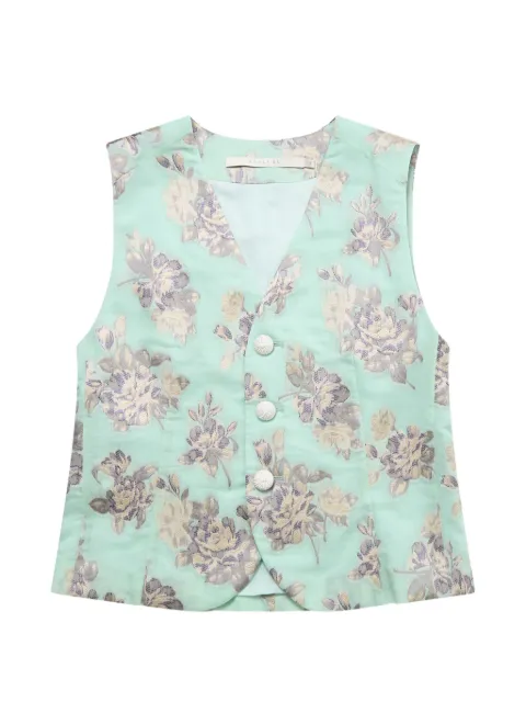 Renli Su floral-jacquard waistcoat