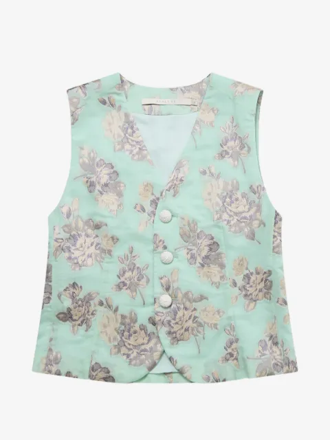 Renli Su floral-jacquard waistcoat