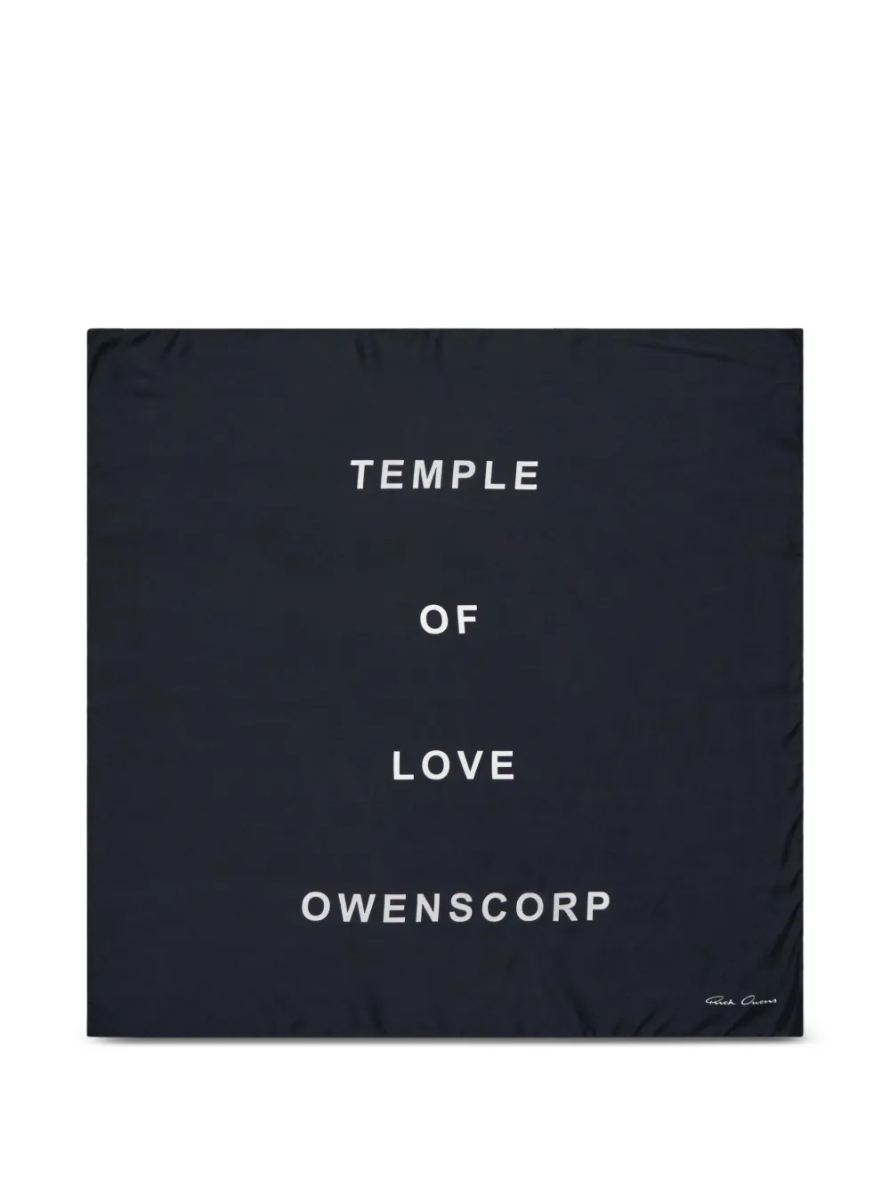 Rick Owens slogan-print scarf - Nero