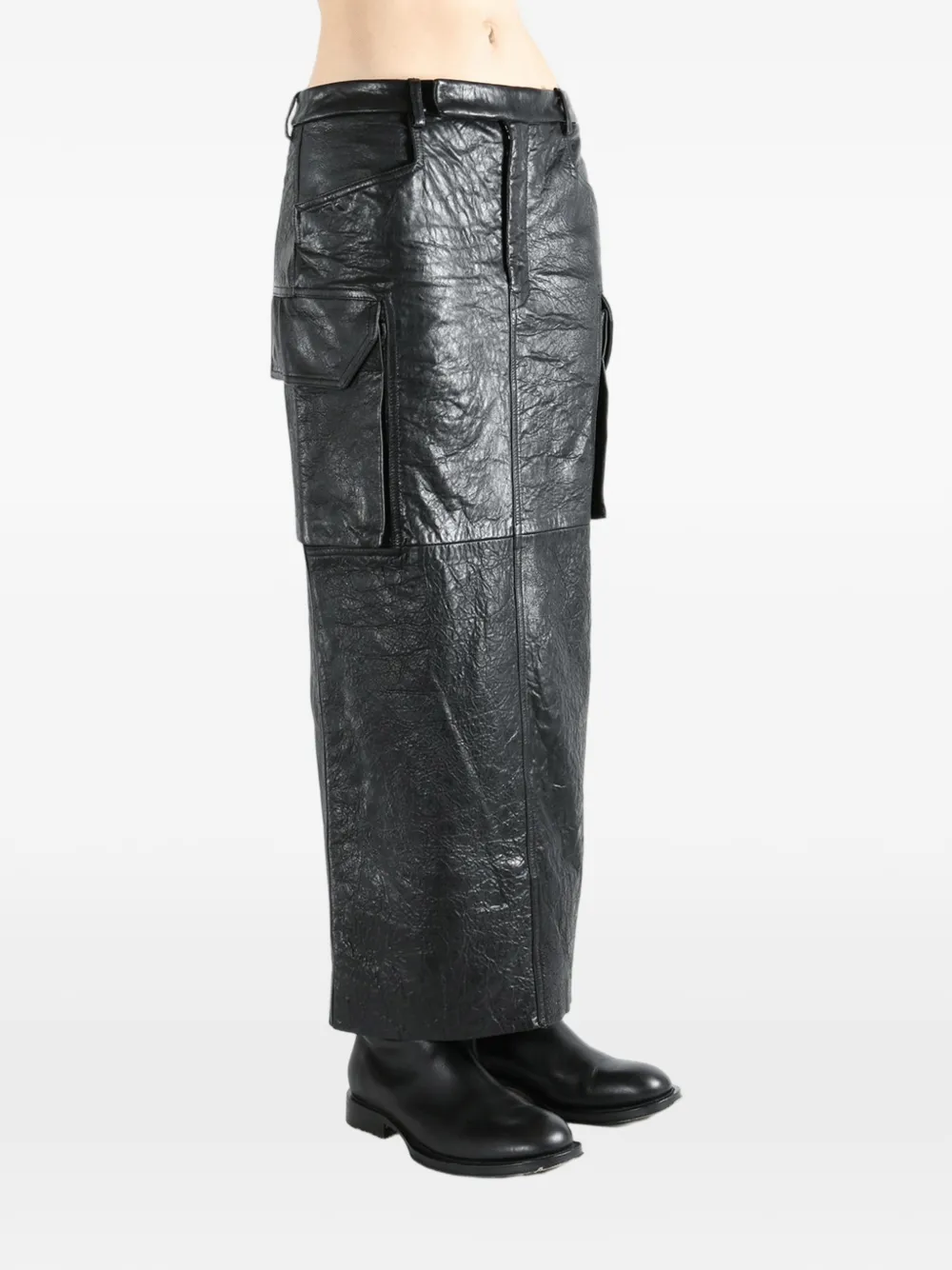  Rick Owens Flap-pocket Split Midi Skirt - Black 