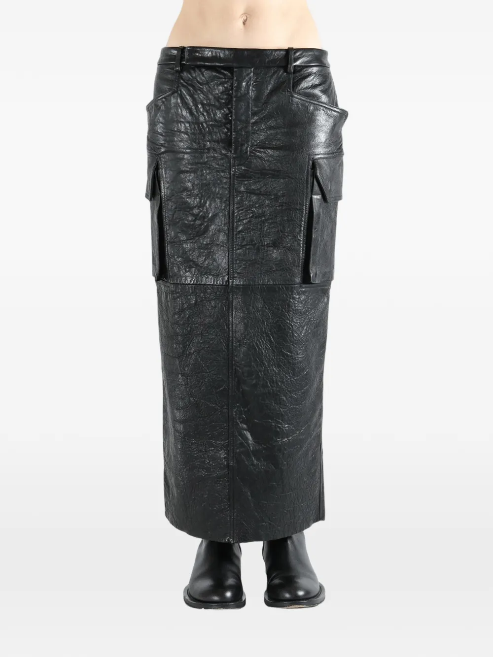 Rick Owens Flap-pocket Split Midi Skirt - Black 