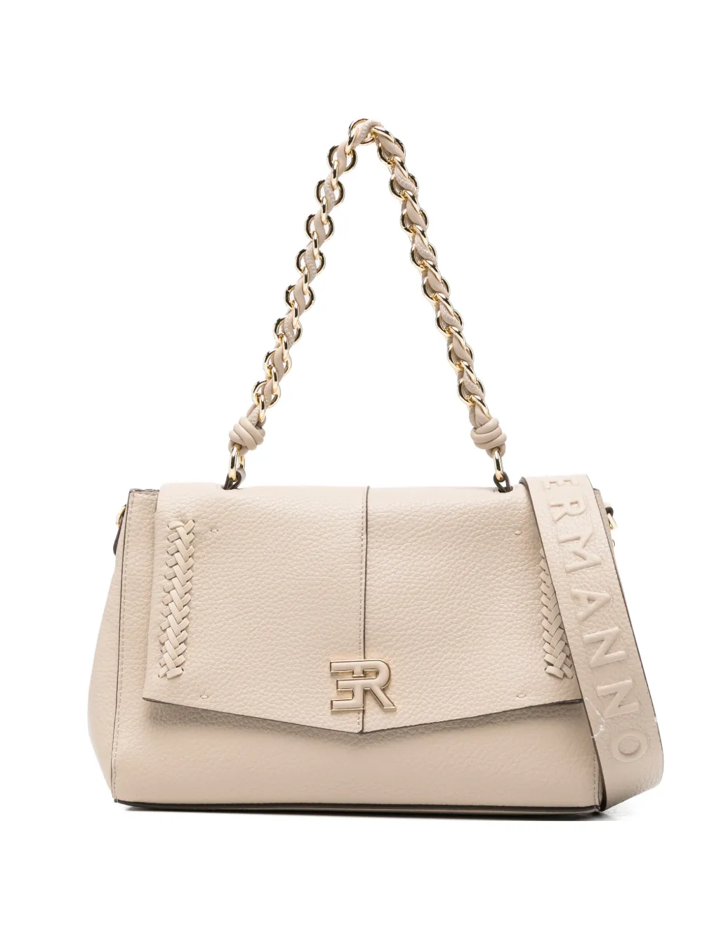 ERMANNO FIRENZE Borsa a spalla con catena intrecciata - Toni neutri