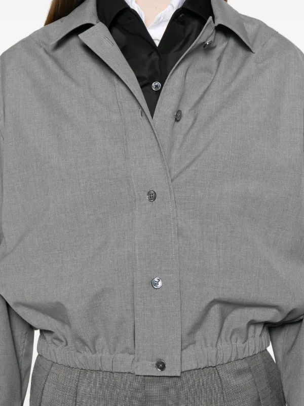 Jil Sander ポインテッドカラー ボンバージャケット | グレー