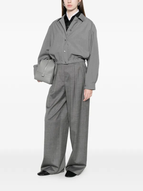 Jil Sander ポインテッドカラー ボンバージャケット | グレー