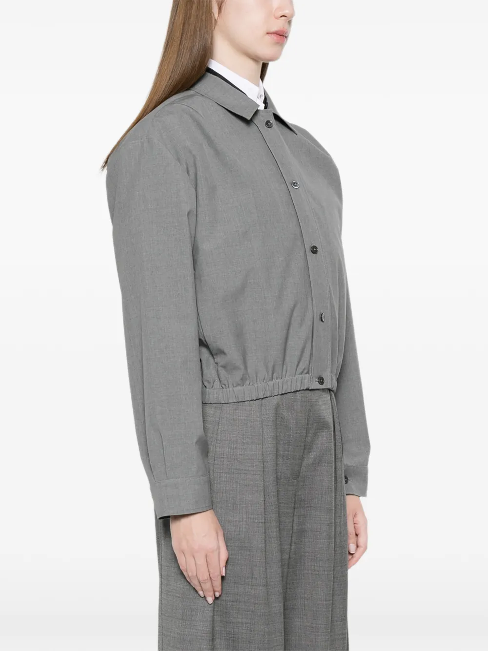  Jil Sander Pointed-collar Bomber Jacket - Grey 