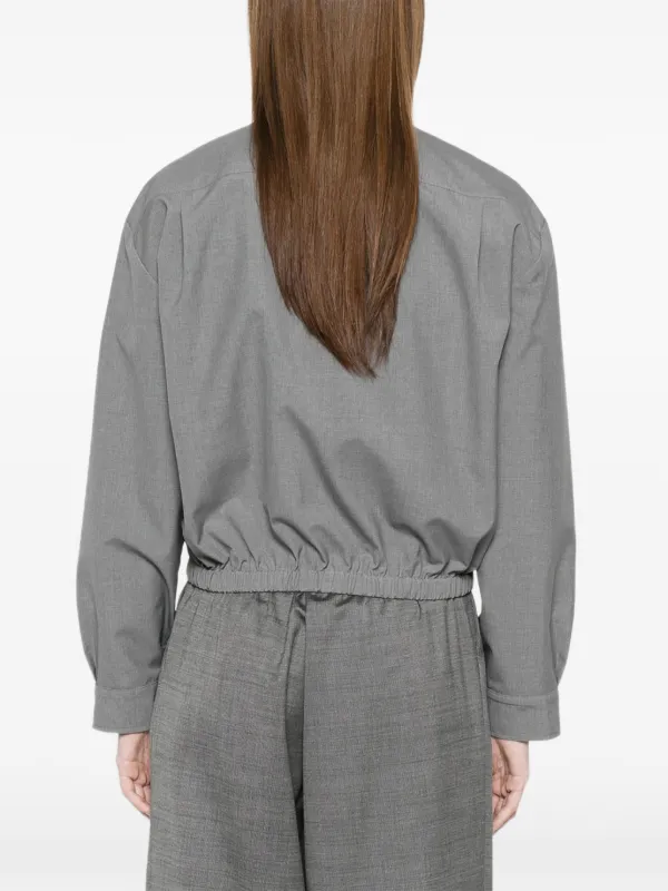 Jil Sander ポインテッドカラー ボンバージャケット | グレー