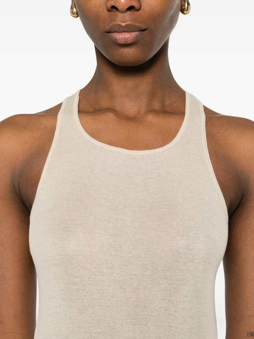 Rick Owens Maxi-jurk met ronde hals en racerback Beige